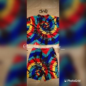 New Two piece biker short set